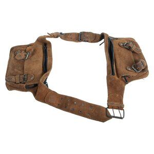 Vintage Suede Belt Bag / Fanny Pack – Unisex Festival & Utility Style Boho Brown